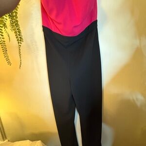 White House Black Market Black and Pink Jumpsuit
